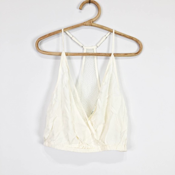 Kimchi Blue white crop top lace boho hippie festival layer Size Large - Picture 5 of 5